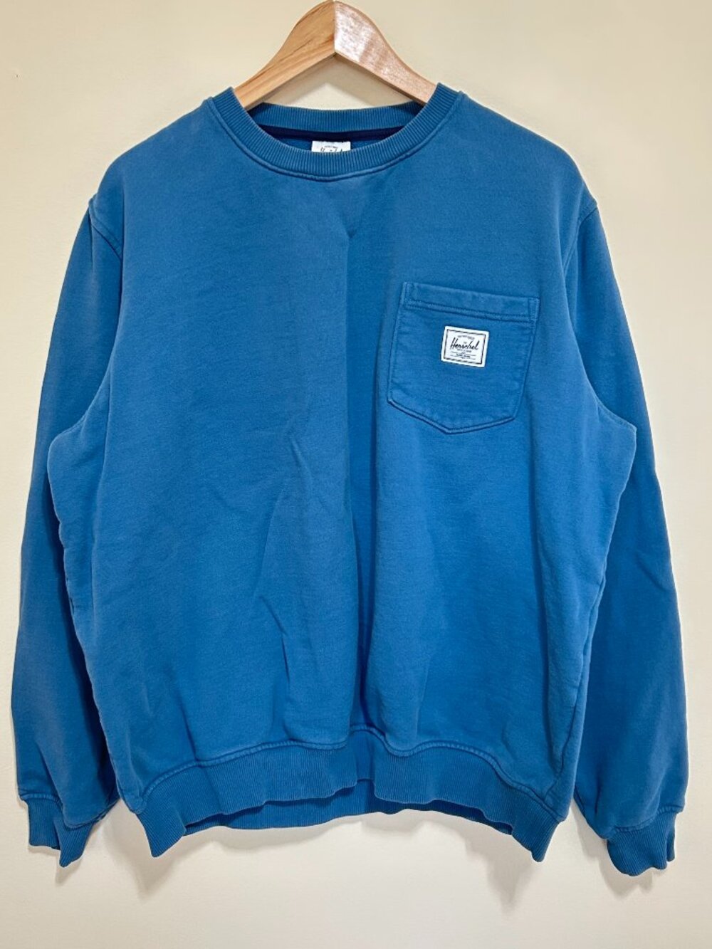 Herschel Pullover Sweatshirt Teal Blue Mens Size XL